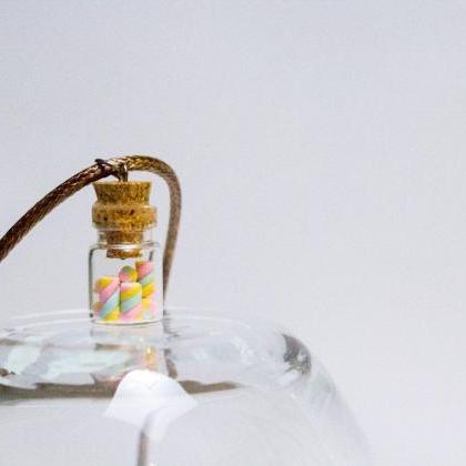 Mini Handmade Marshmallow Twists In A Glass Bottle..