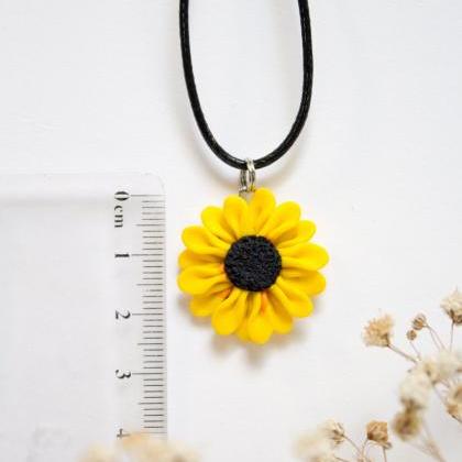 Handmade Sunflower Pendant, 2 Sizes, Polymer Clay..