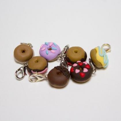 Miniature Handmade Donut Charm, Varying Colours,..
