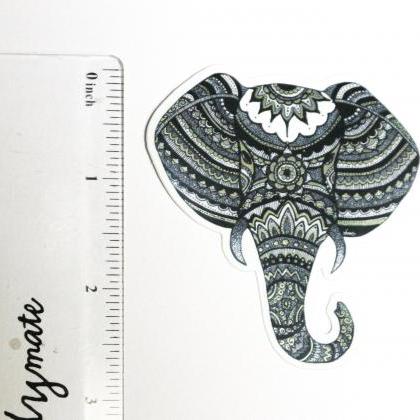 Zentangle elephant vinyl sticker, h..