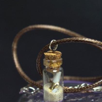 Message in a Bottle Charm Necklace,..