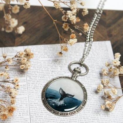 Hand painted whale pendant or minia..