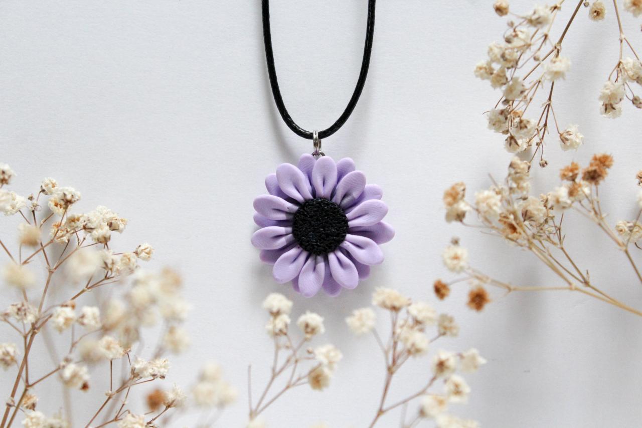 Purple Daisy Pendant, Handmade Polymer Clay Necklace Charm, Made In Australia, Gift For Her, Flower Jewellery, Handmade Jewelry, Birthday